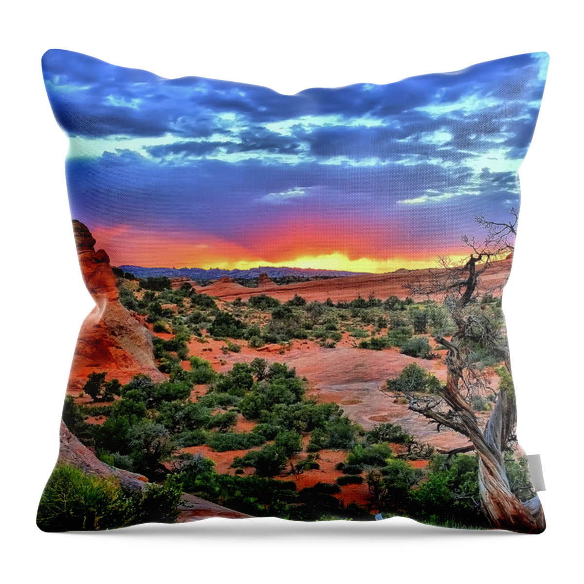 Utah Wall Art Throw Pillow featuring the photograph Arches National Park Sunset by Gregory Ballos