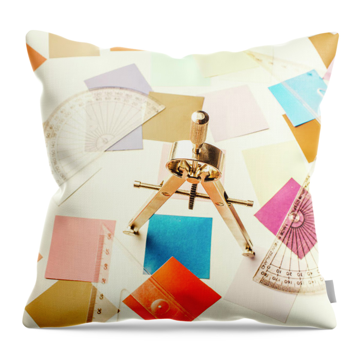 Geometry Throw Pillow featuring the photograph Architects colour pallet by Jorgo Photography