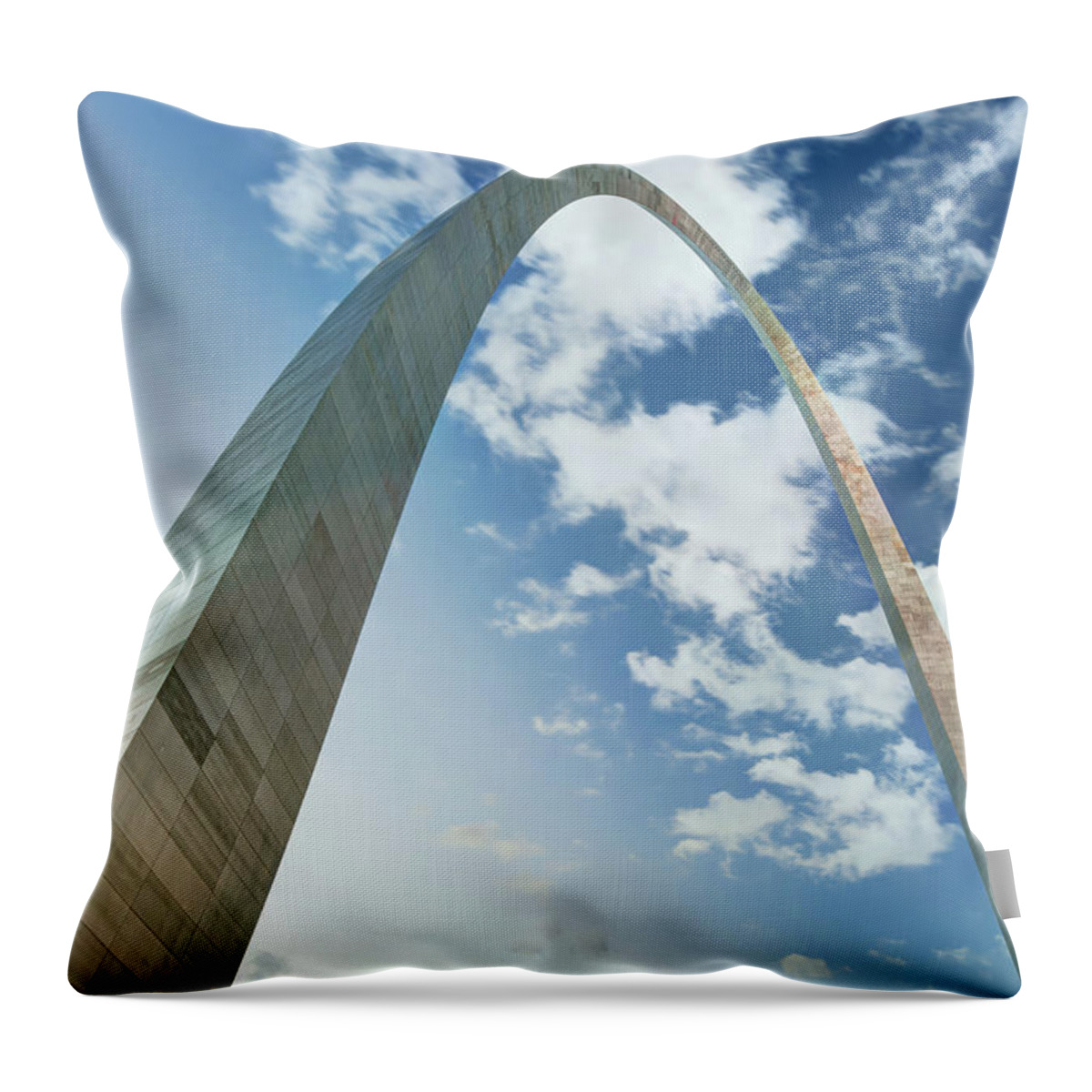 St. Louis Wall Decor Throw Pillow featuring the photograph Architectural Saint Louis Arch and Skyline by Gregory Ballos