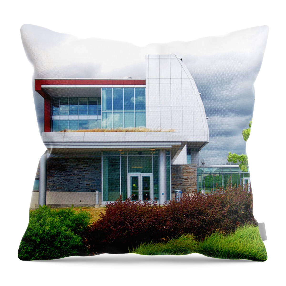 Ithaca College New York Throw Pillow featuring the photograph Architecture Ithaca College Ithaca New York 02 by Thomas Woolworth