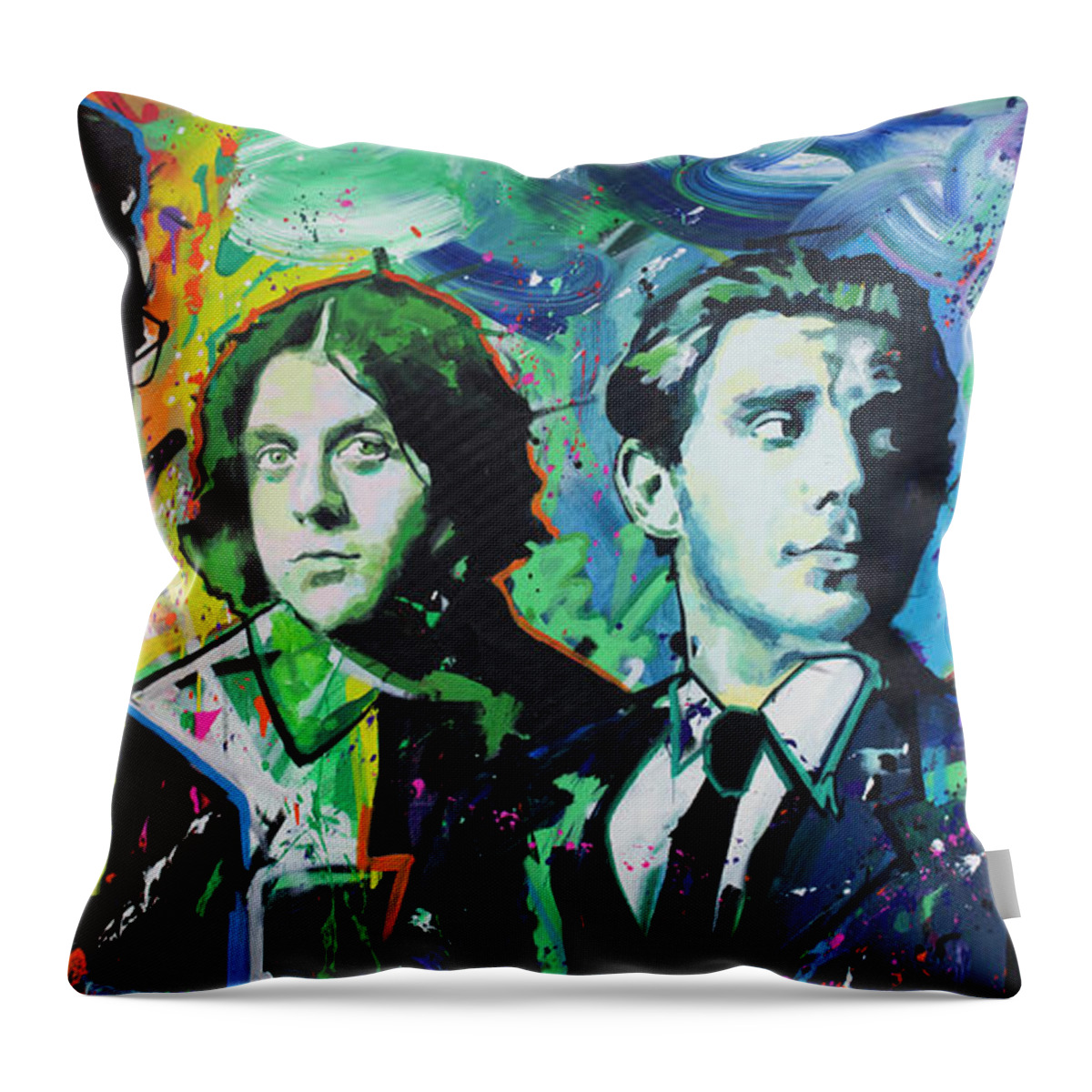 Arctic Monkeys Throw Pillow featuring the painting Arctic Monkeys by Richard Day