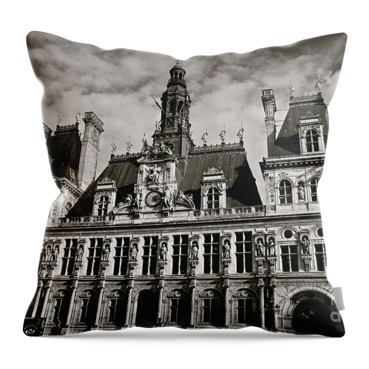 France Throw Pillow featuring the photograph Aristocracy Black and White by Michael Cinnamond