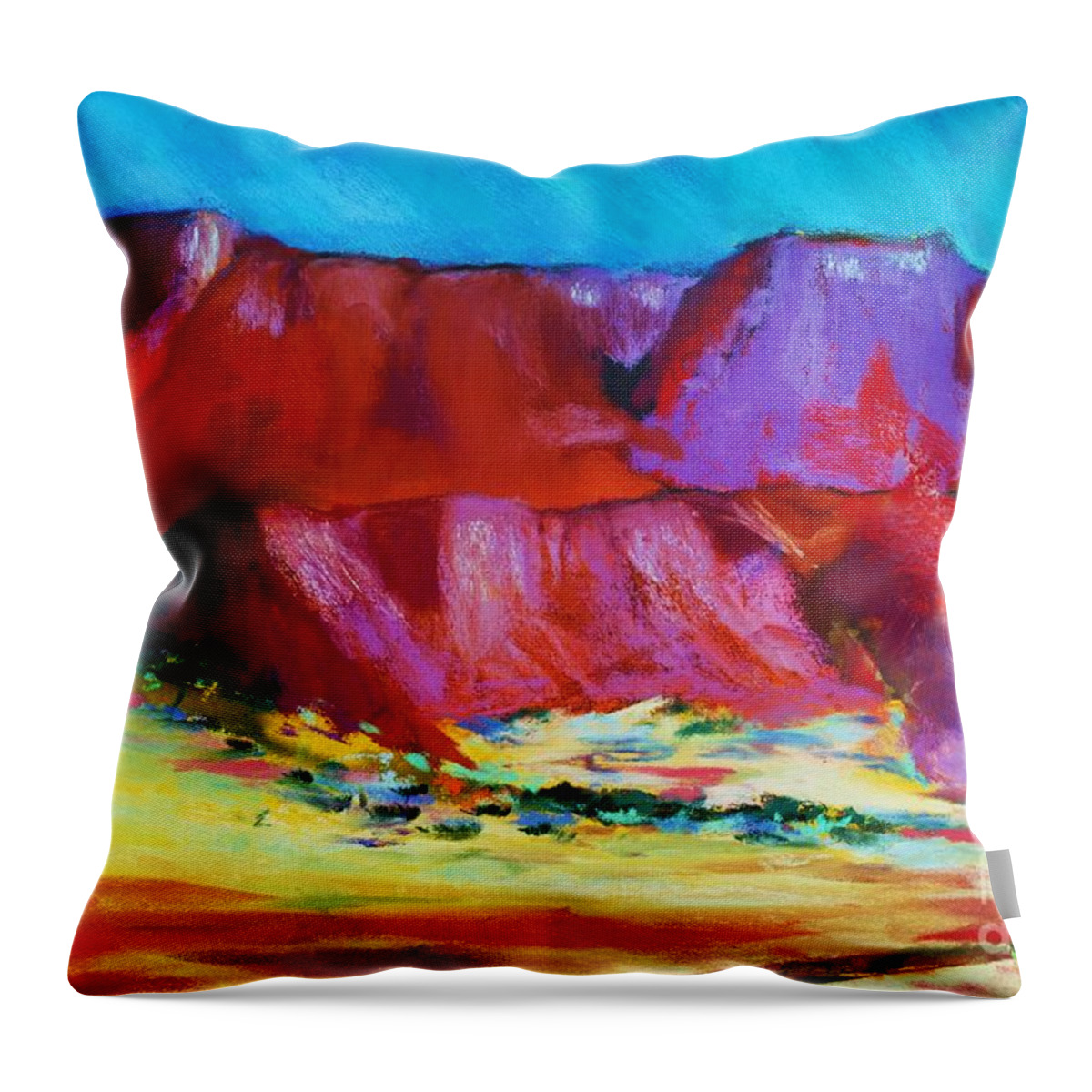 Arizona Throw Pillow featuring the pastel Arizona by Melinda Etzold