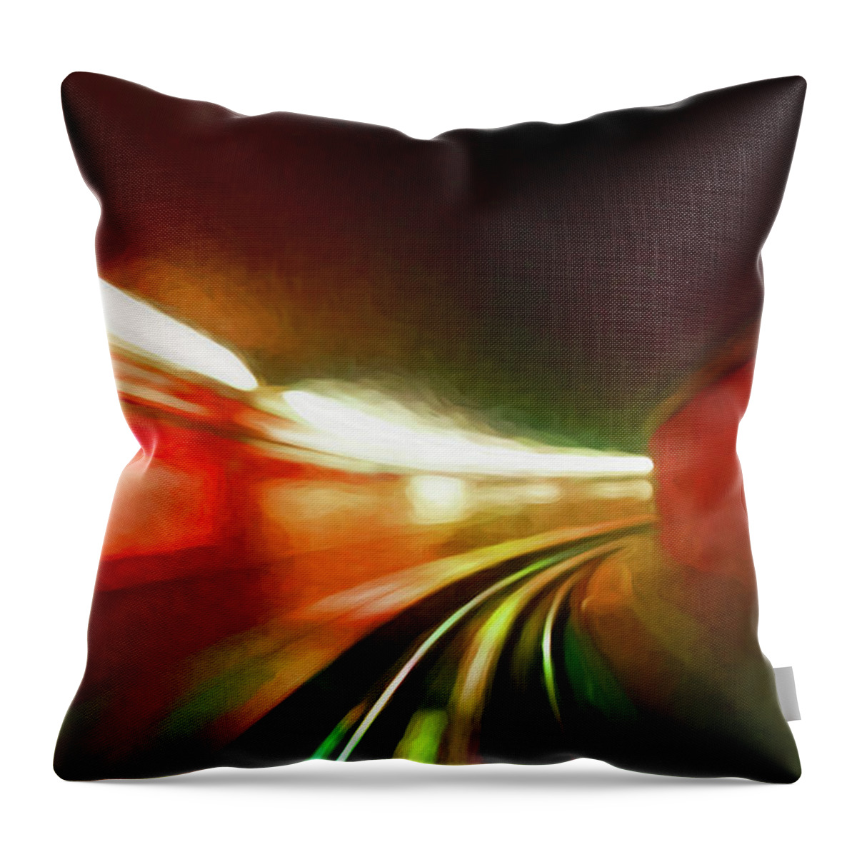 Rail Throw Pillow featuring the digital art Around the Bend by Sandra Sigfusson