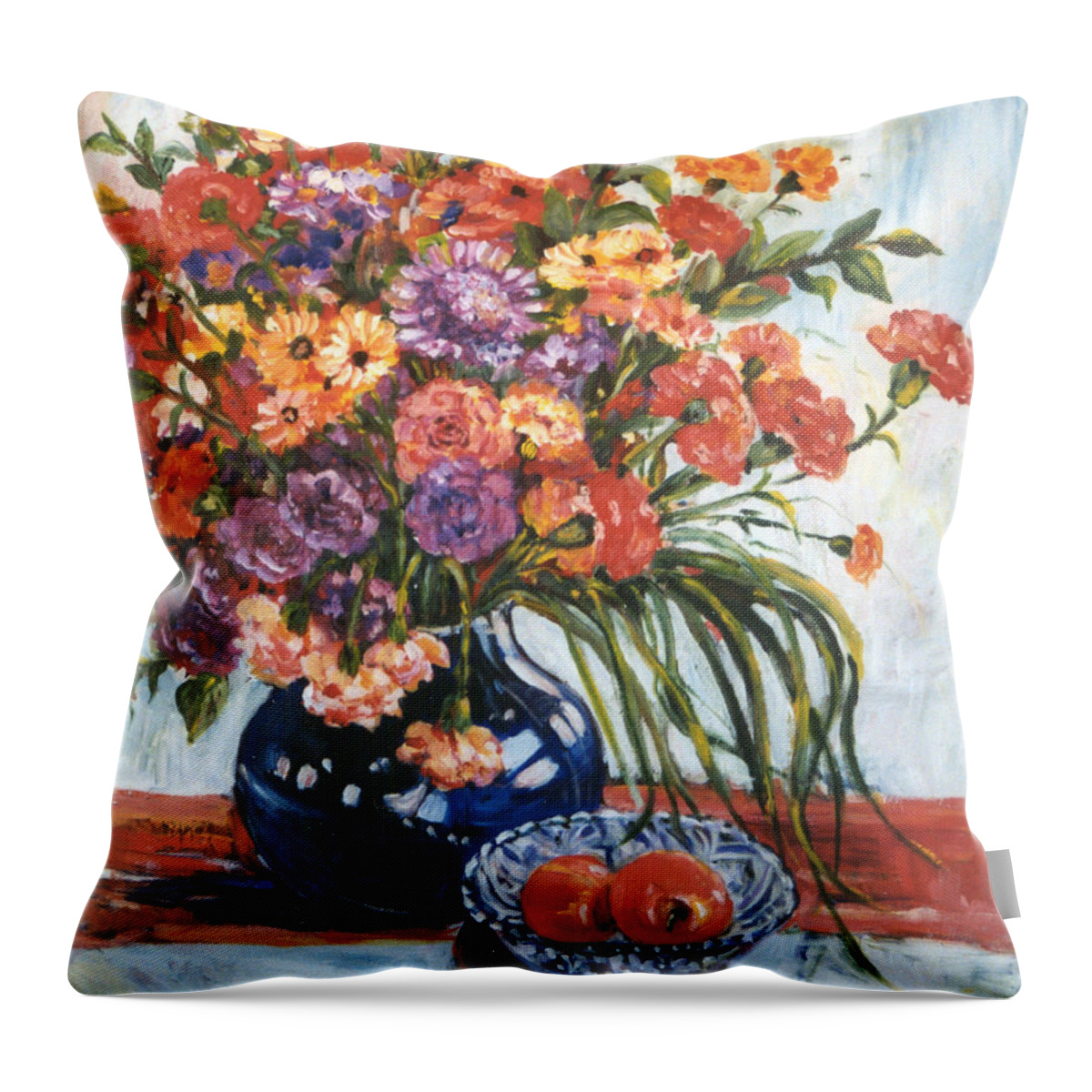 Ingrid Dohm Throw Pillow featuring the painting Arrangement II by Ingrid Dohm