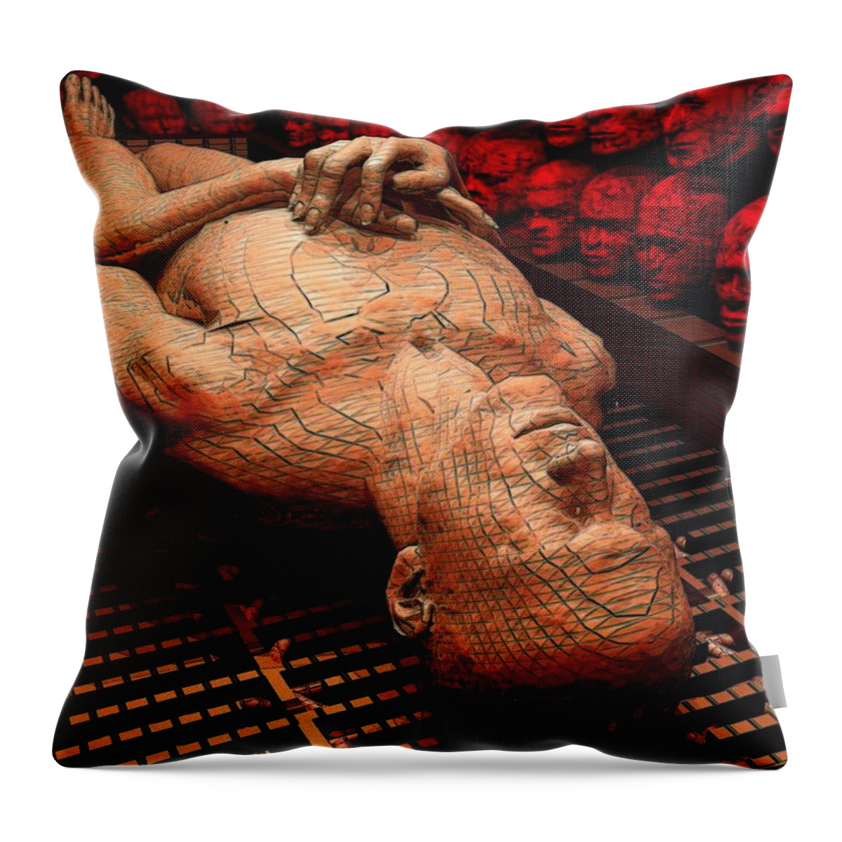 Arrival Throw Pillow featuring the digital art Arrival of The Damned by John Alexander