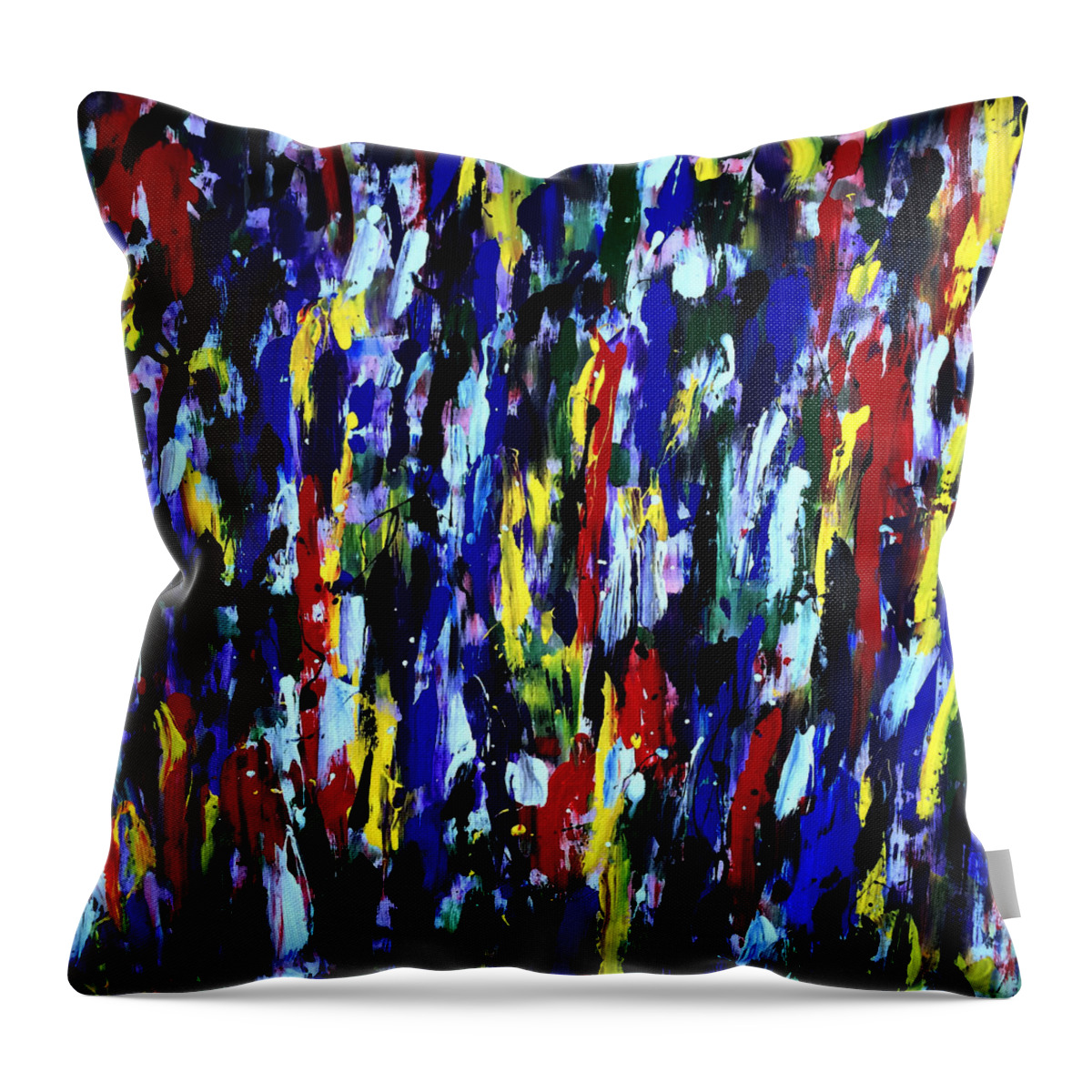 Color Throw Pillow featuring the painting Art Abstract Painting Modern Color by Robert R Splashy Art Abstract Paintings