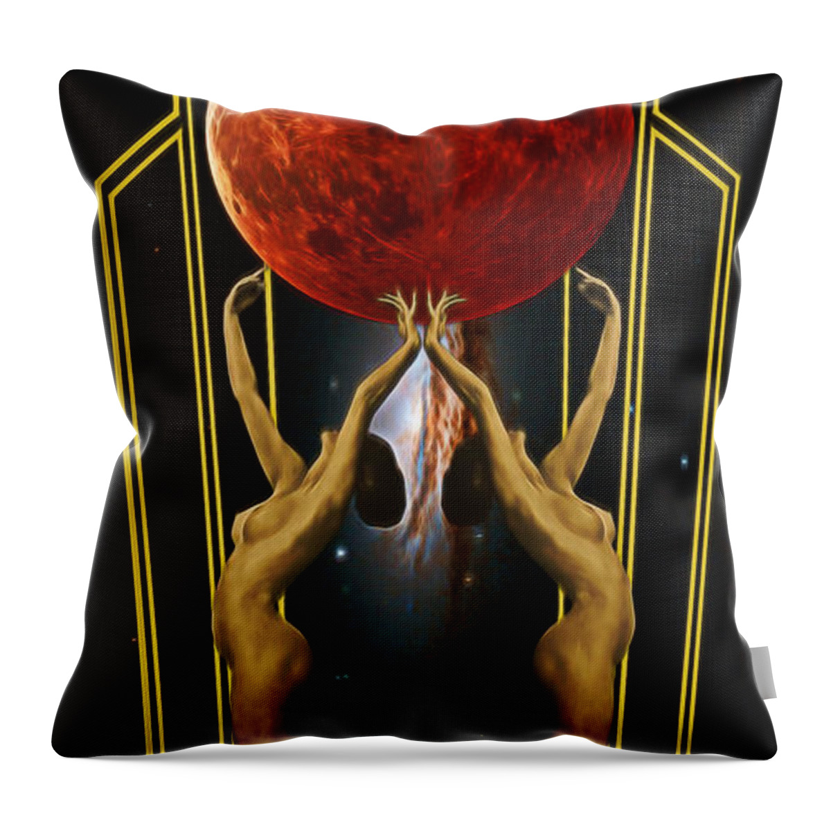 Art Deco Throw Pillow featuring the digital art Art Deco Meets the 21st Century by John Haldane