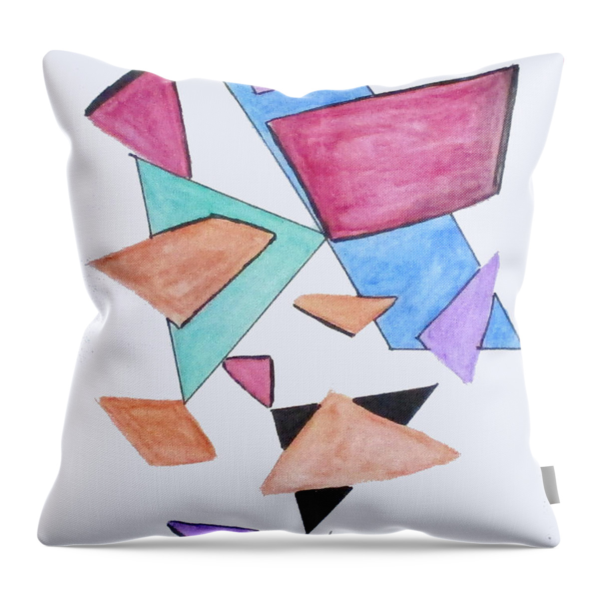 Doodling Throw Pillow featuring the painting Art Doodle No. 1 by Clyde J Kell