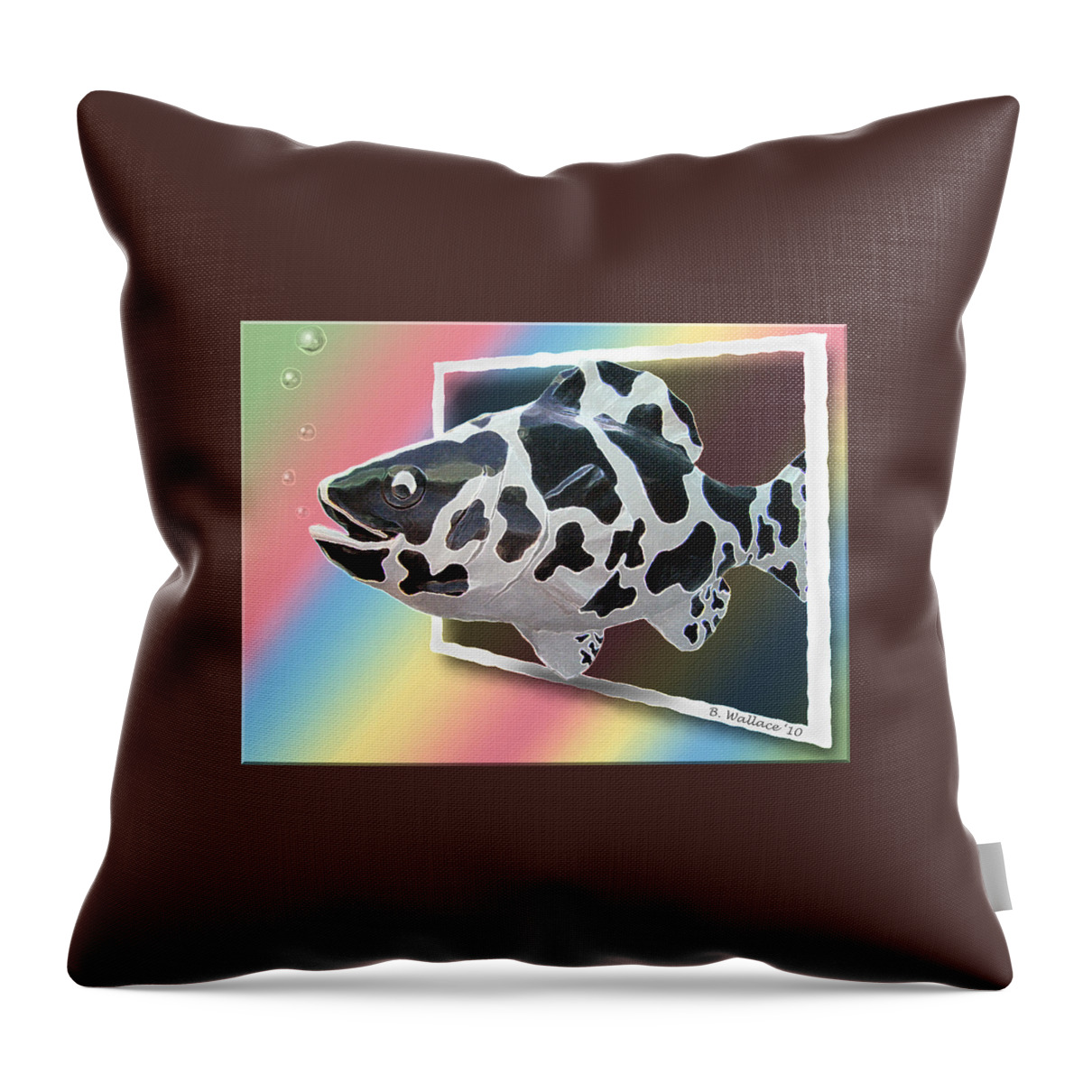 2d Throw Pillow featuring the photograph Art Fish Fun by Brian Wallace