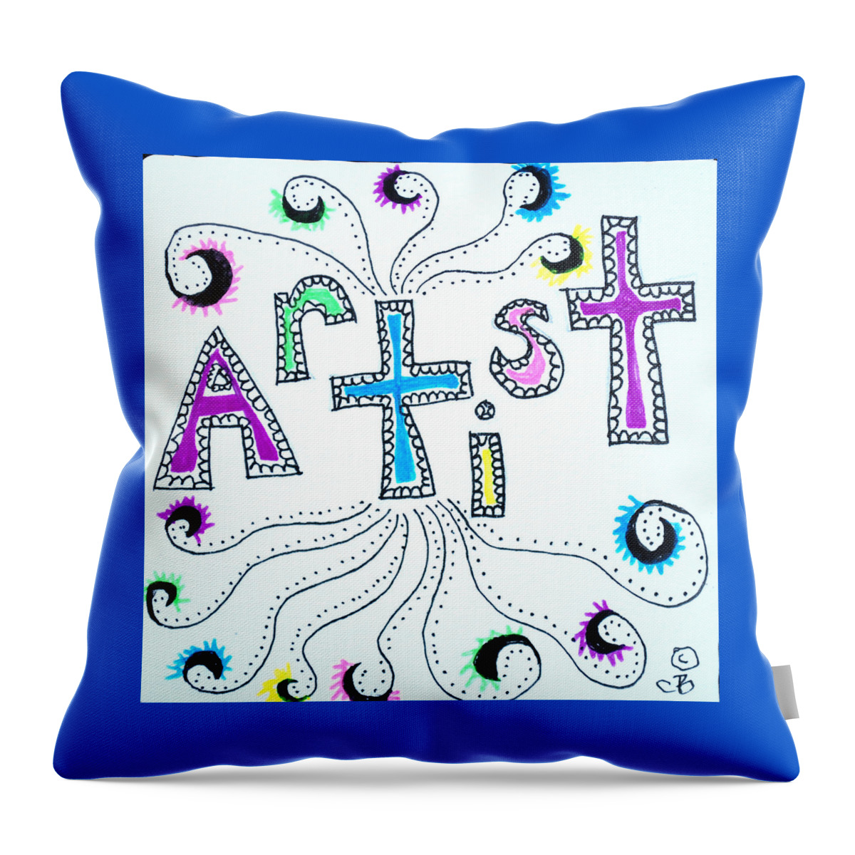 Caregiver Throw Pillow featuring the drawing Artist by Carole Brecht