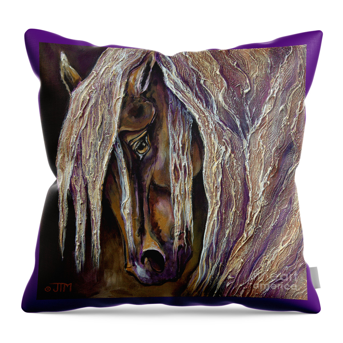 Horse Throw Pillow featuring the painting Artistrocrat by Jonelle T McCoy