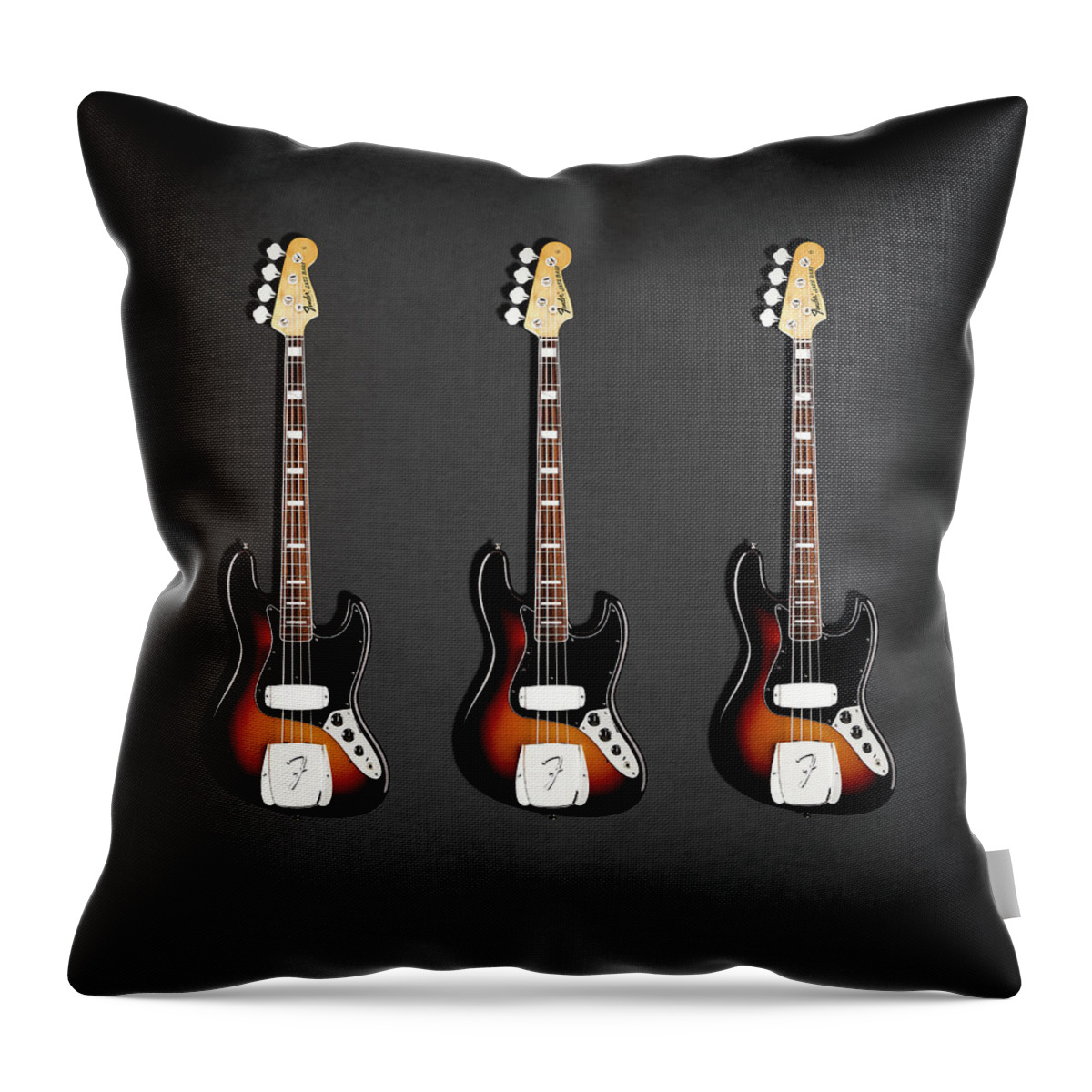 Fender Jazzbass Throw Pillow featuring the photograph Fender Jazzbass 74 by Mark Rogan