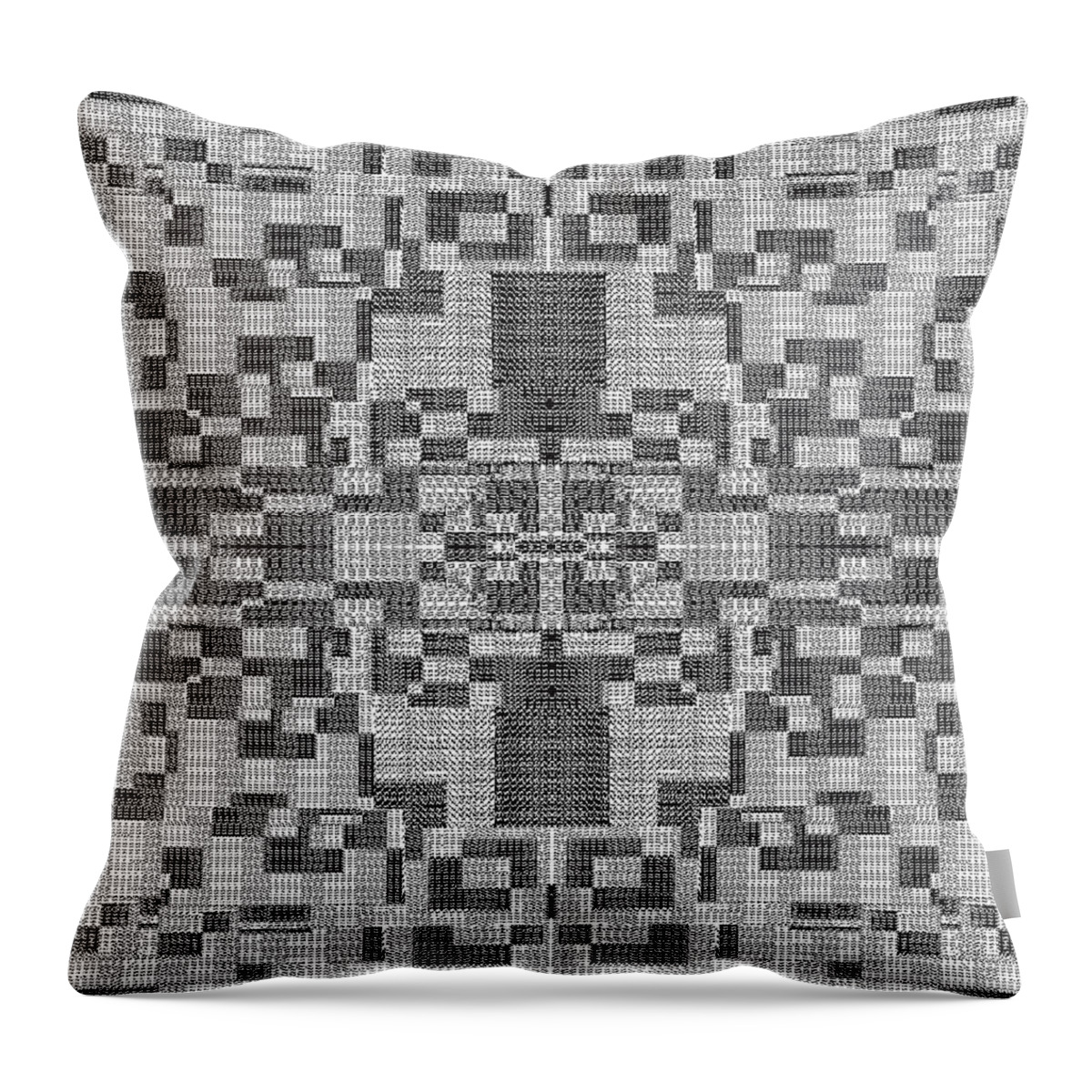 Urban Throw Pillow featuring the digital art 029 Knitted Squares by Cheryl Turner