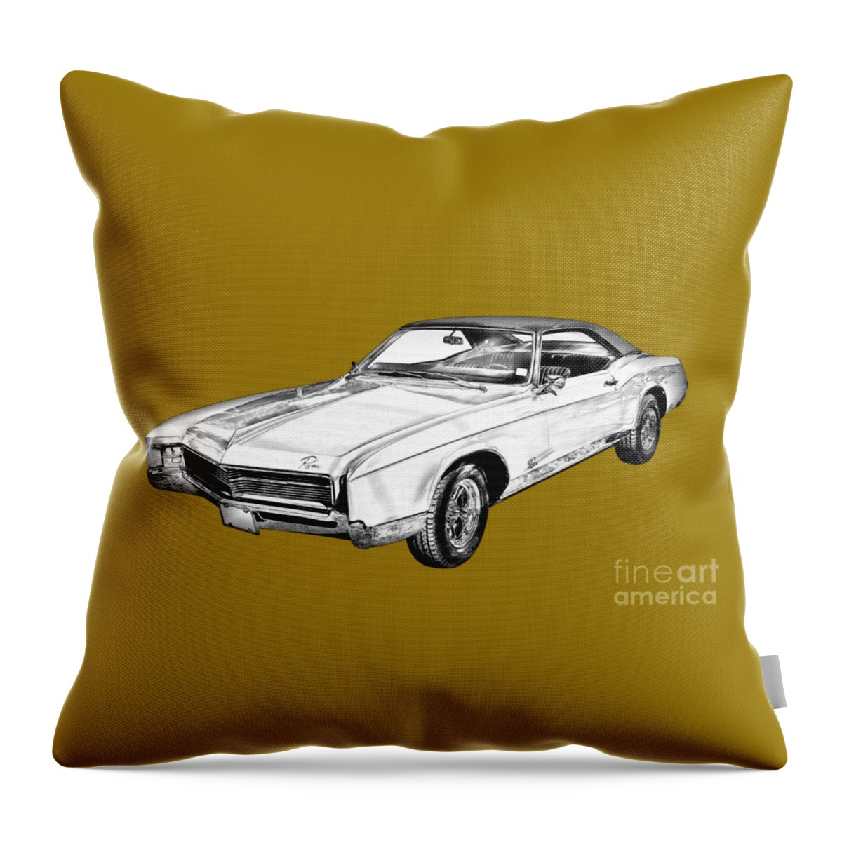 1967 Buick Riviera Throw Pillow featuring the photograph 1967 Buick Riviera Drawing by Keith Webber Jr