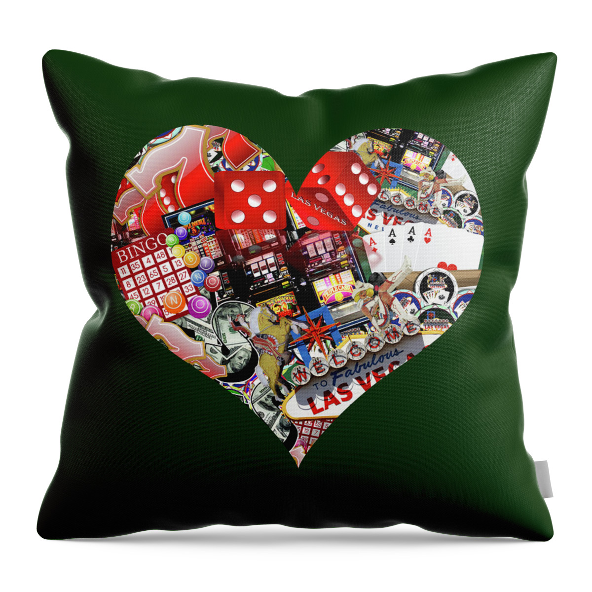 Heart Playing Card Shape Throw Pillow featuring the digital art Heart Playing Card Shape #1 by Gravityx9 Designs