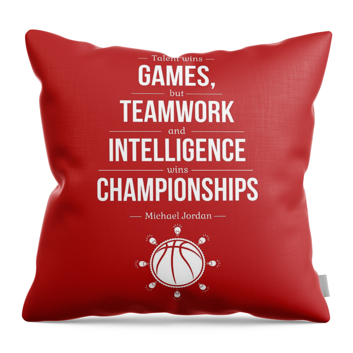 Motivational Throw Pillow featuring the digital art Michael Jordan Quotes poster by Lab No 4 - The Quotography Department