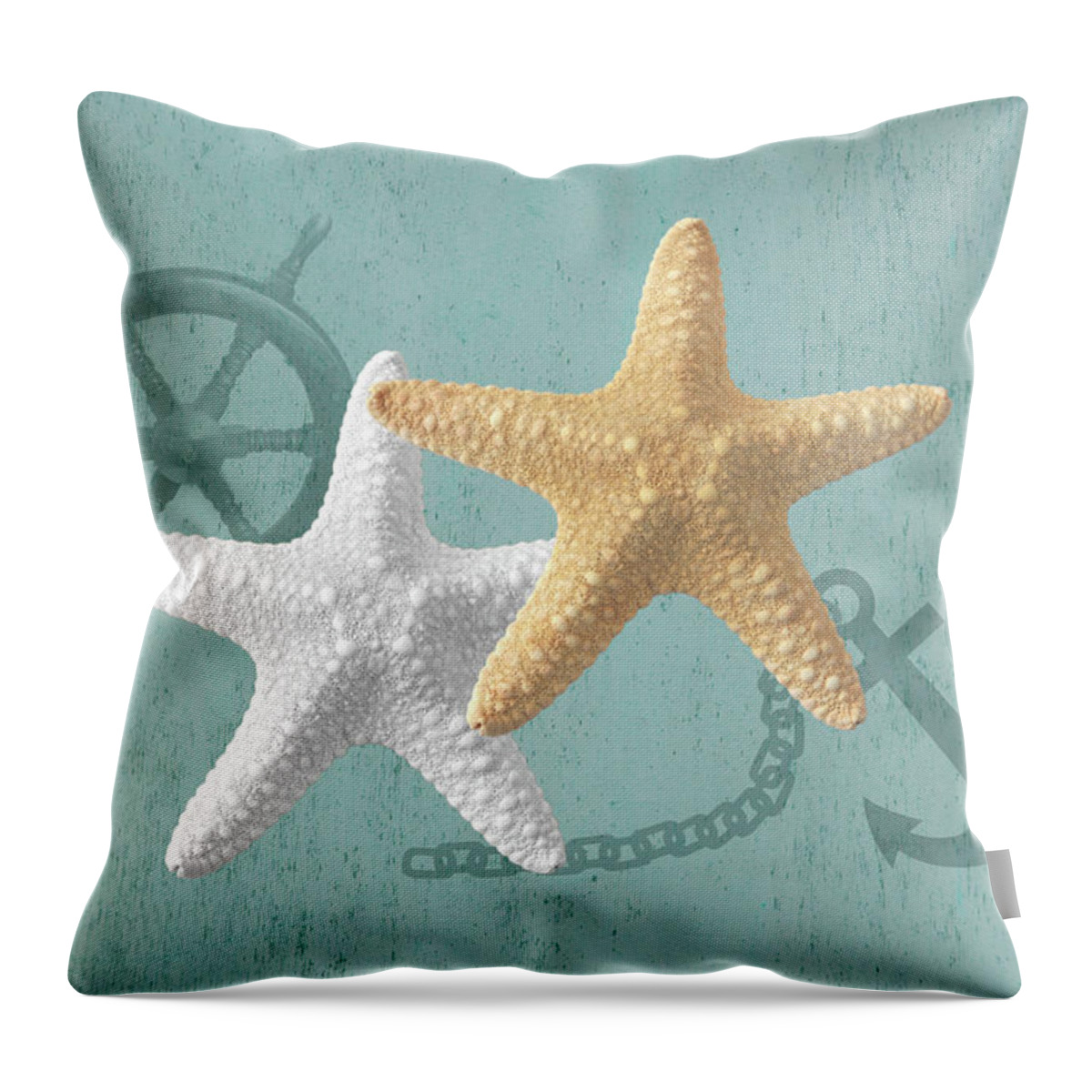 Sea Star Throw Pillow featuring the photograph Nautical Stars by Gill Billington
