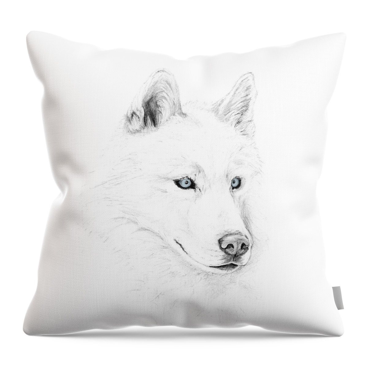 Puppy Throw Pillow featuring the digital art Saber A Siberian Husky by Creative Solutions RipdNTorn