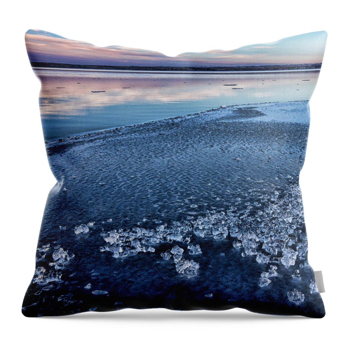 2015 February Throw Pillow featuring the photograph Ice Chunks by Bill Kesler