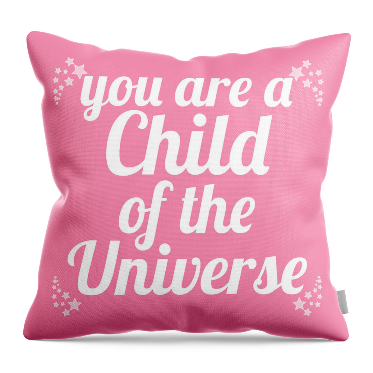 You Are A Child Of The Universe Throw Pillow featuring the digital art Child of the Universe Desiderata - Pink by Ginny Gaura