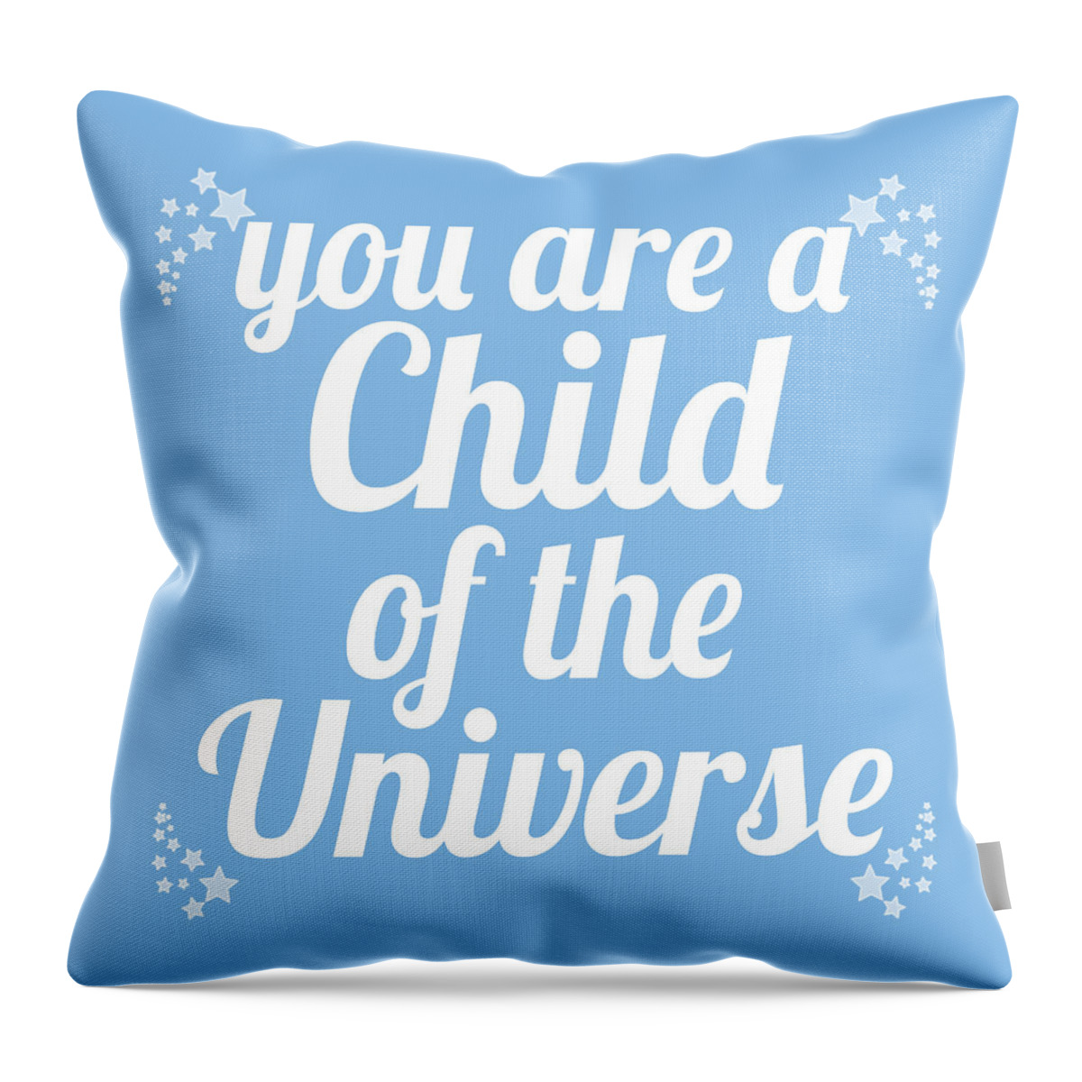 You Are A Child Of The Universe Throw Pillow featuring the digital art Child of the Universe Desiderata - Blue by Ginny Gaura