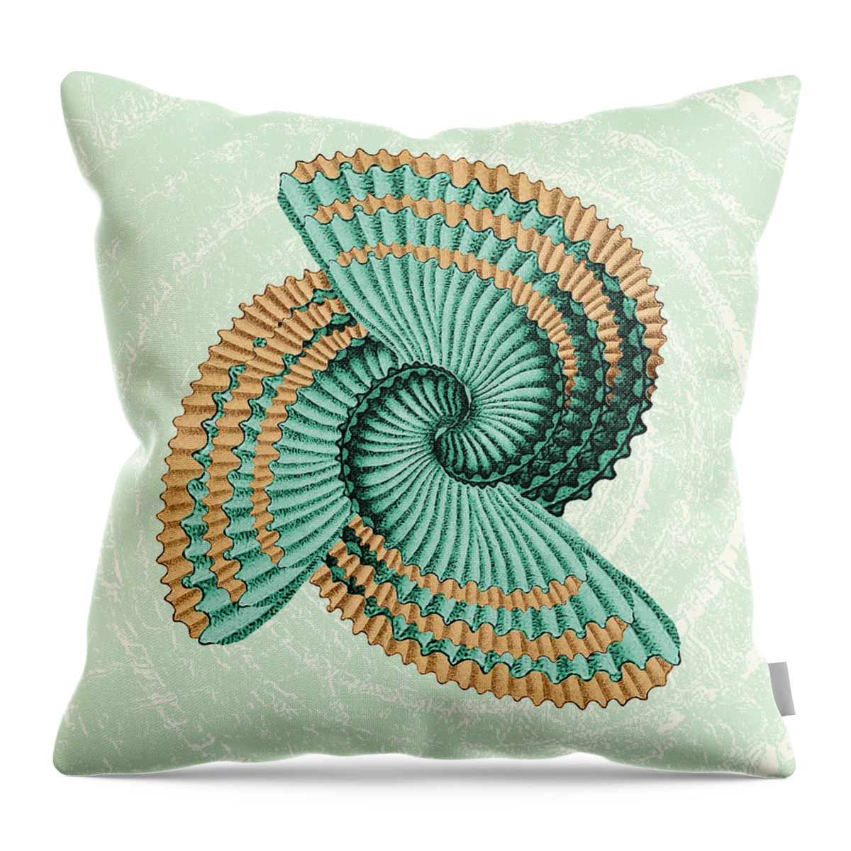 Nature Throw Pillow featuring the digital art Octopus Shell Abstract by Deborah Smith