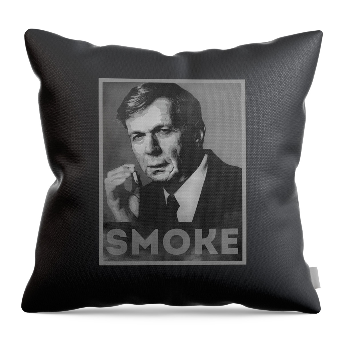 Political Throw Pillow featuring the digital art Smoke Funny Obama Hope Parody Smoking Man by Philipp Rietz