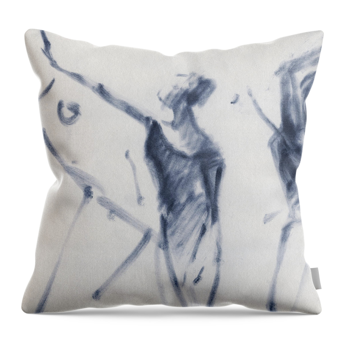 Ballet Throw Pillow featuring the drawing Ballet Sketch Arm Reaching Out by Beverly Brown