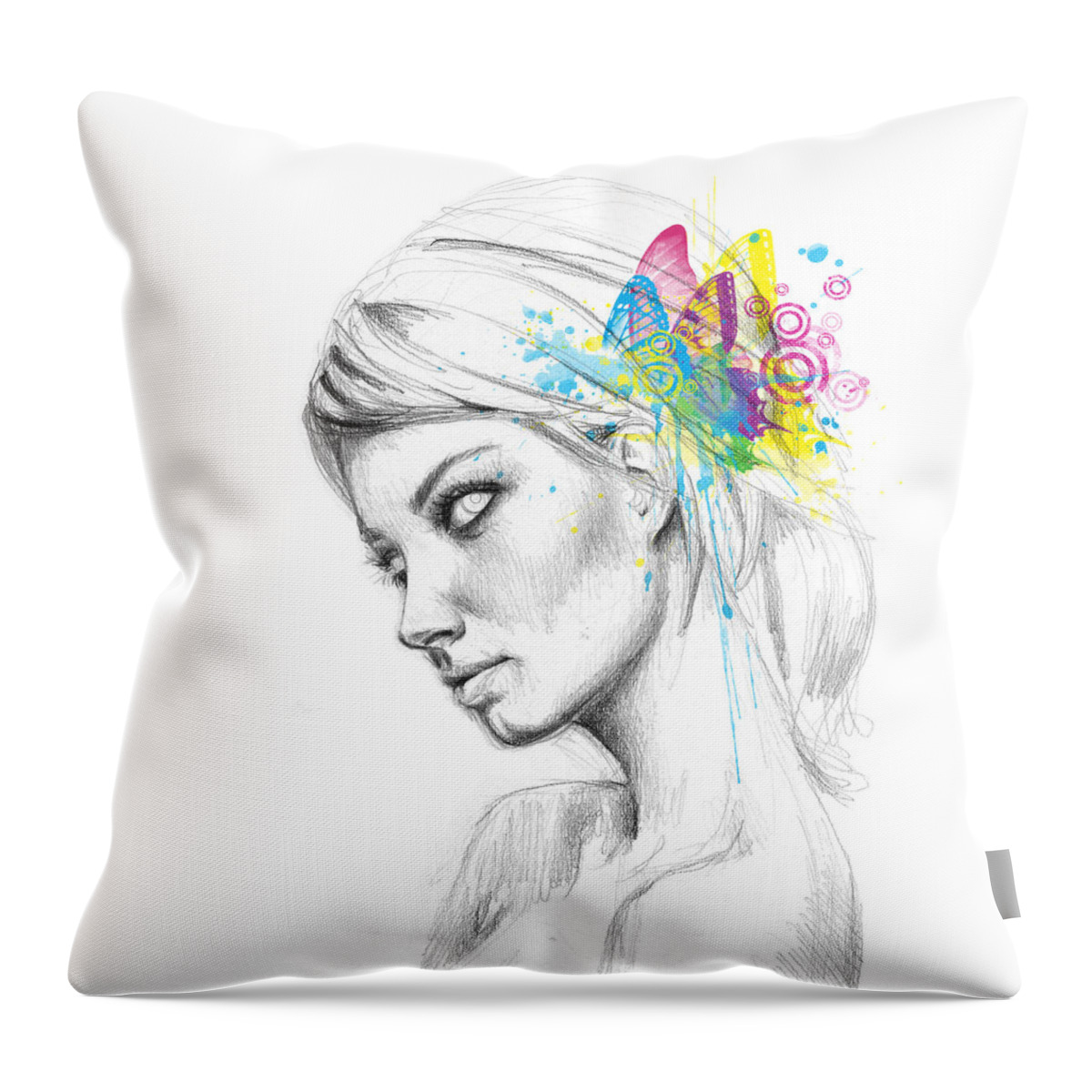 Butterfly Throw Pillow featuring the digital art Butterfly Queen by Olga Shvartsur