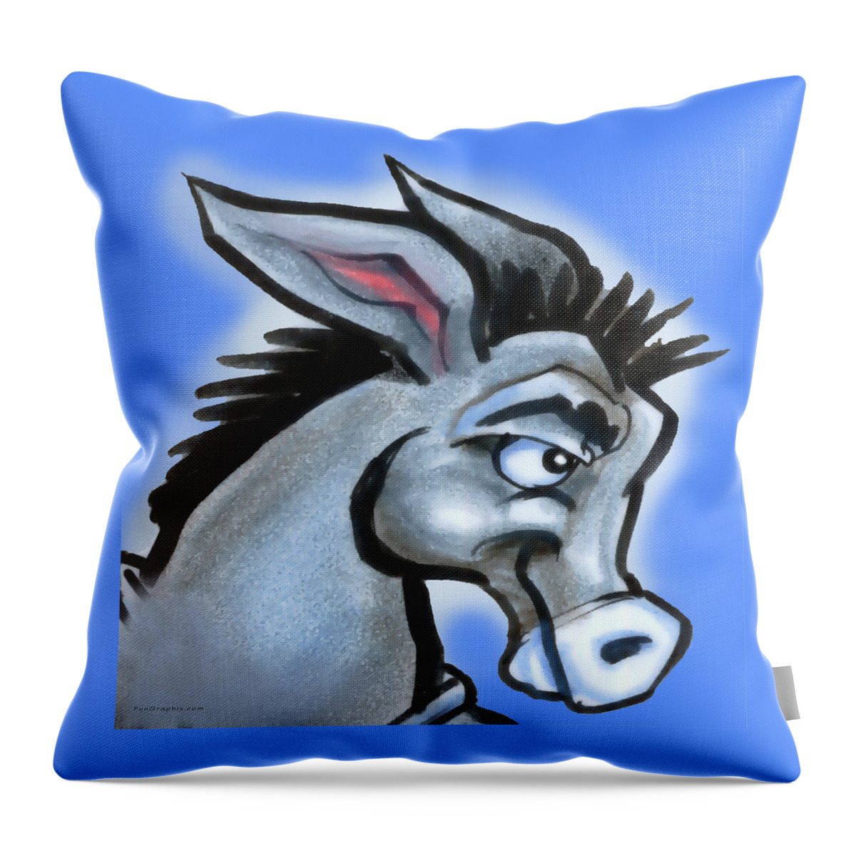 Donkey Throw Pillow featuring the digital art Donkey by Kevin Middleton