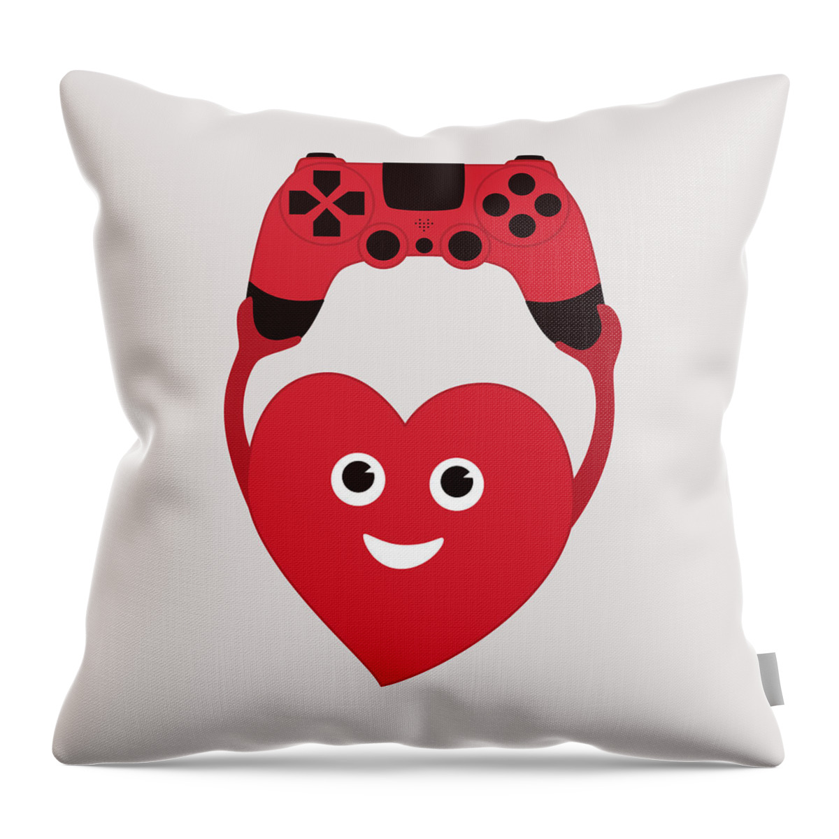 Vector Throw Pillow featuring the digital art Gamer Heart by Boriana Giormova