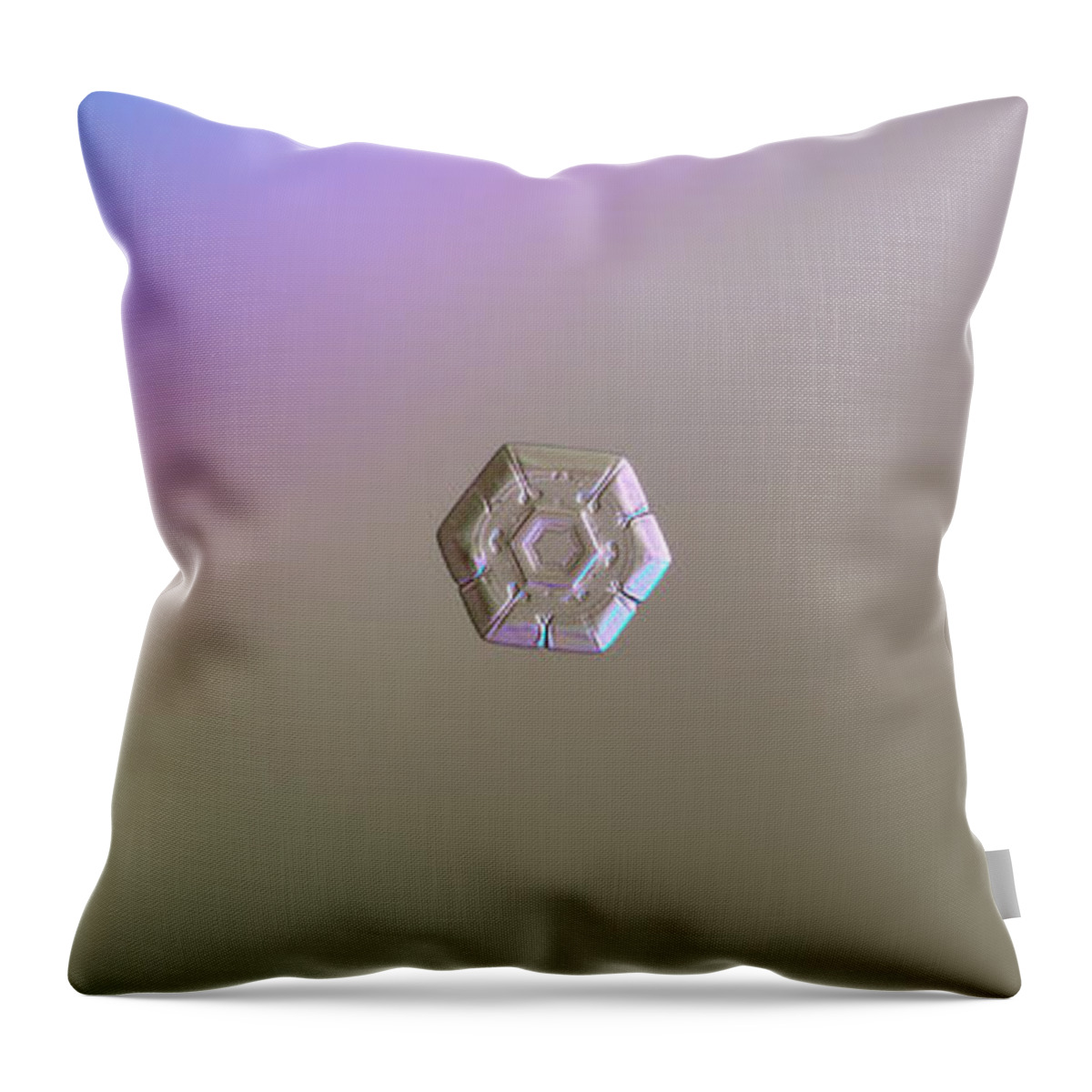 Day Throw Pillow featuring the photograph Snowflake photo - Frozen hearts by Alexey Kljatov