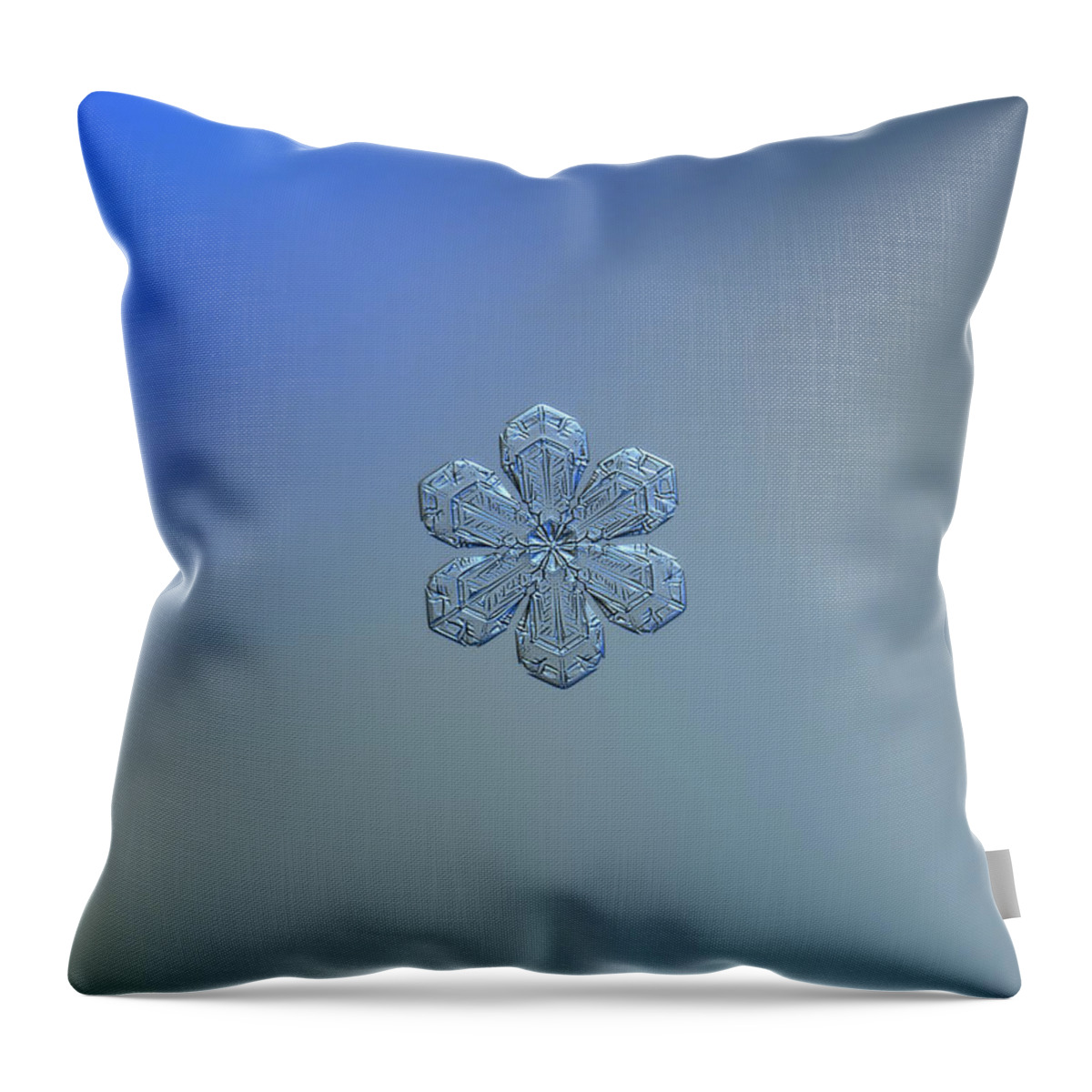 Snowflake Throw Pillow featuring the photograph Snowflake photo - Forget-me-not by Alexey Kljatov