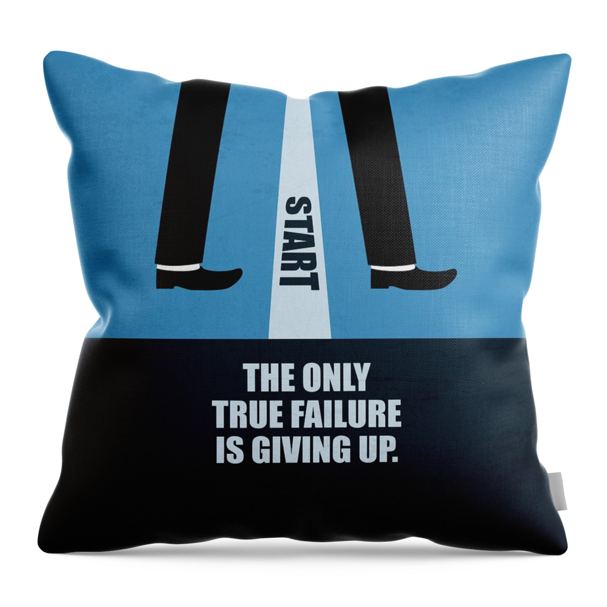 Corporate Throw Pillow featuring the digital art The Only True Failure Is Giving UpCorporate Start-up Quotes poster by Lab No 4