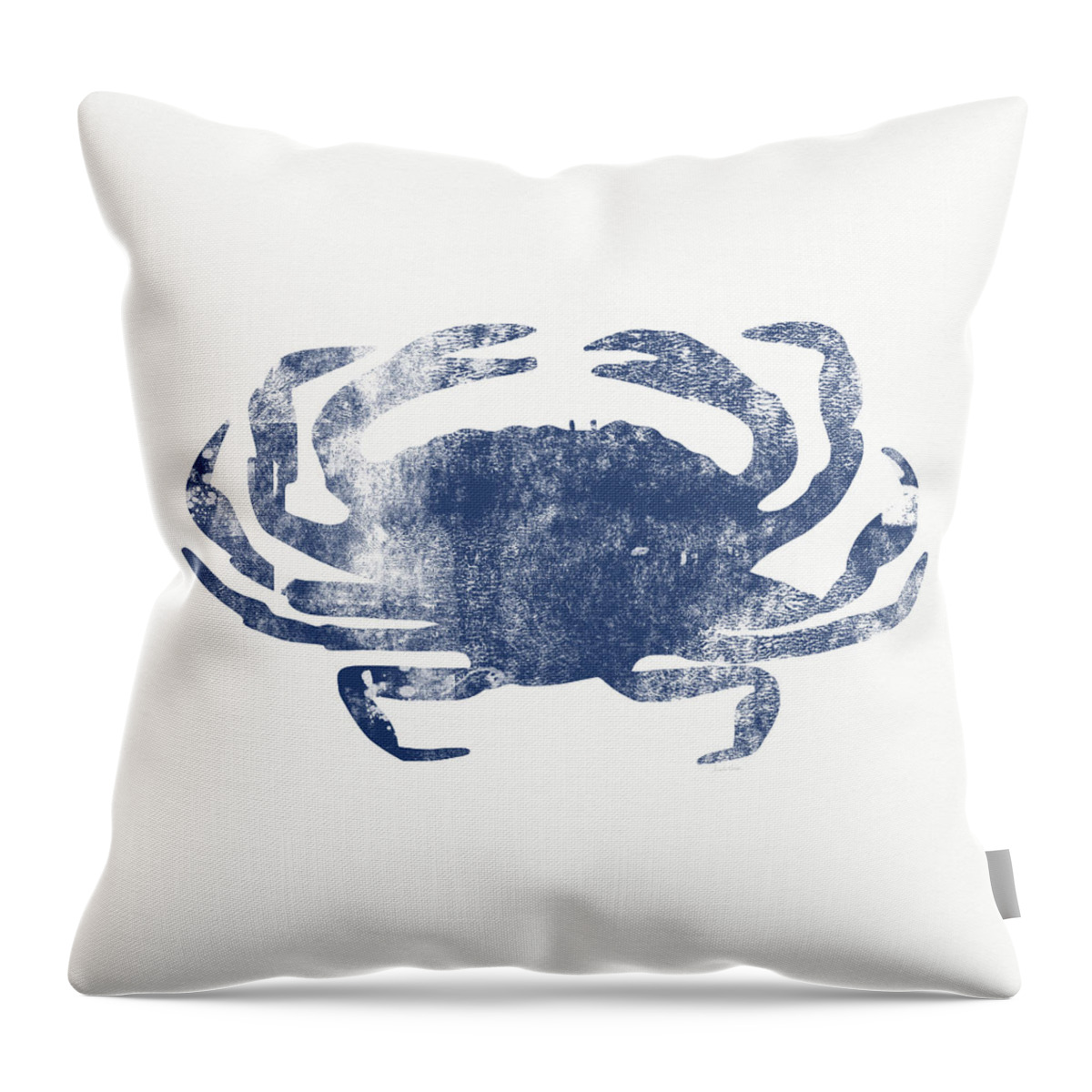Cape Cod Throw Pillow featuring the painting Blue Crab- Art by Linda Woods by Linda Woods