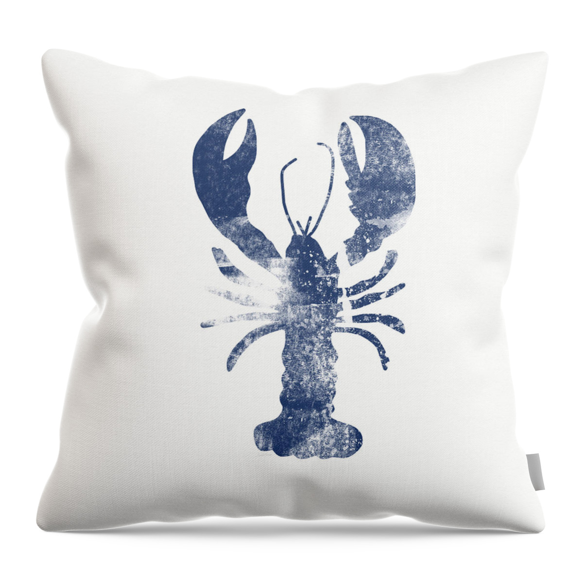Cape Cod Throw Pillow featuring the painting Blue Lobster- Art by Linda Woods by Linda Woods
