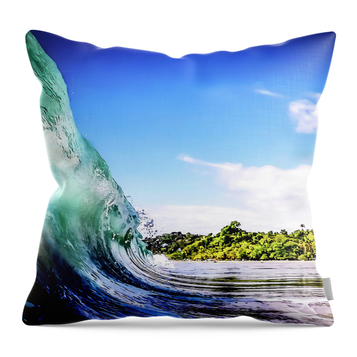Wave Throw Pillow featuring the photograph Tropical Wave by Nicklas Gustafsson