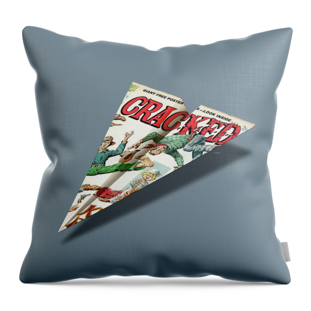 109 Throw Pillow featuring the digital art 112 Cracked MAD Paper Airplanes by YoPedro