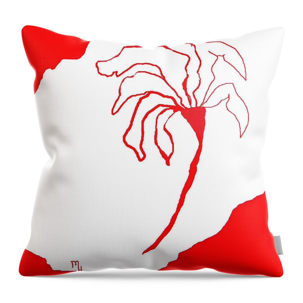 Drawing Throw Pillow featuring the painting Flower Drawing by Marsha Heiken