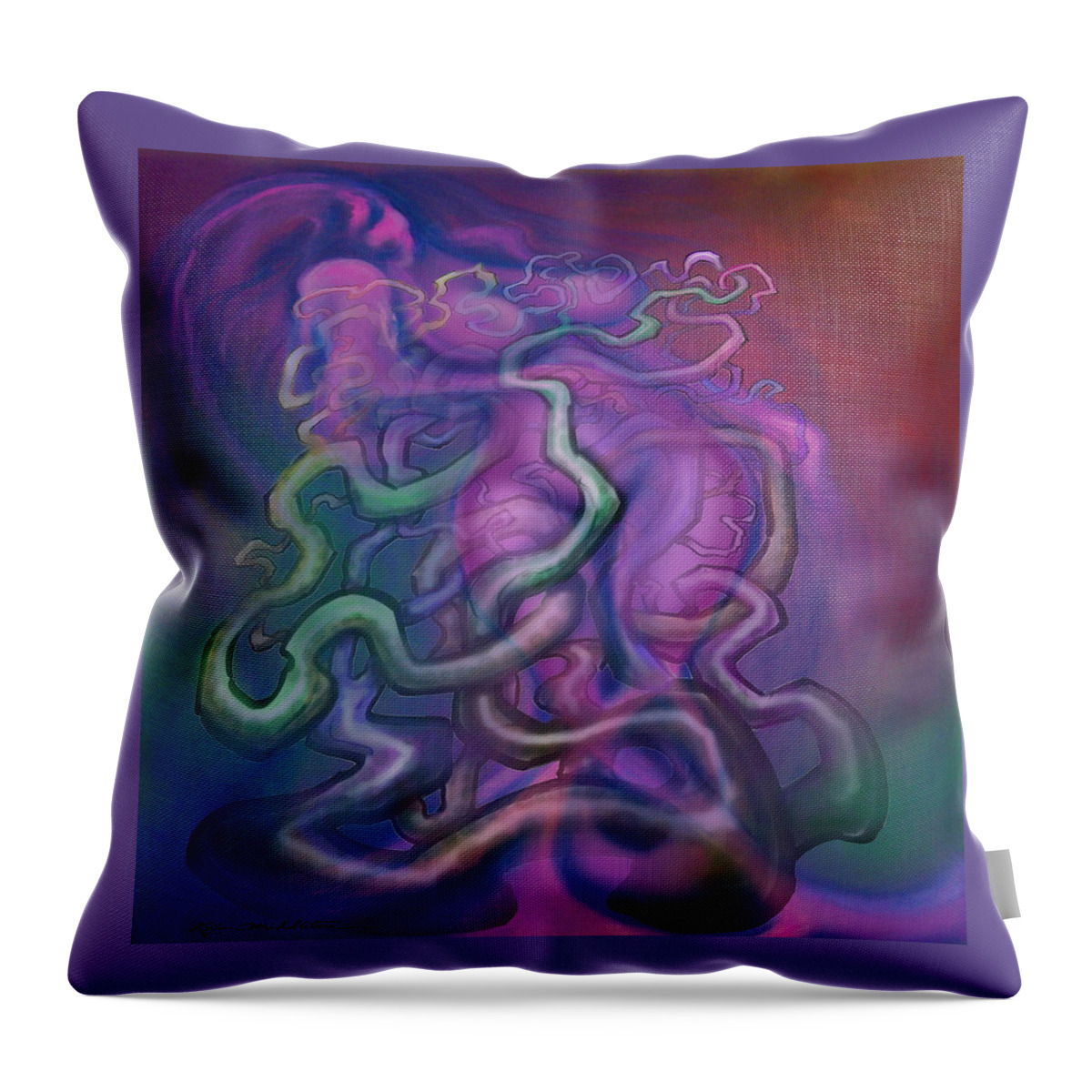 Surreal Throw Pillow featuring the digital art Struggles by Kevin Middleton