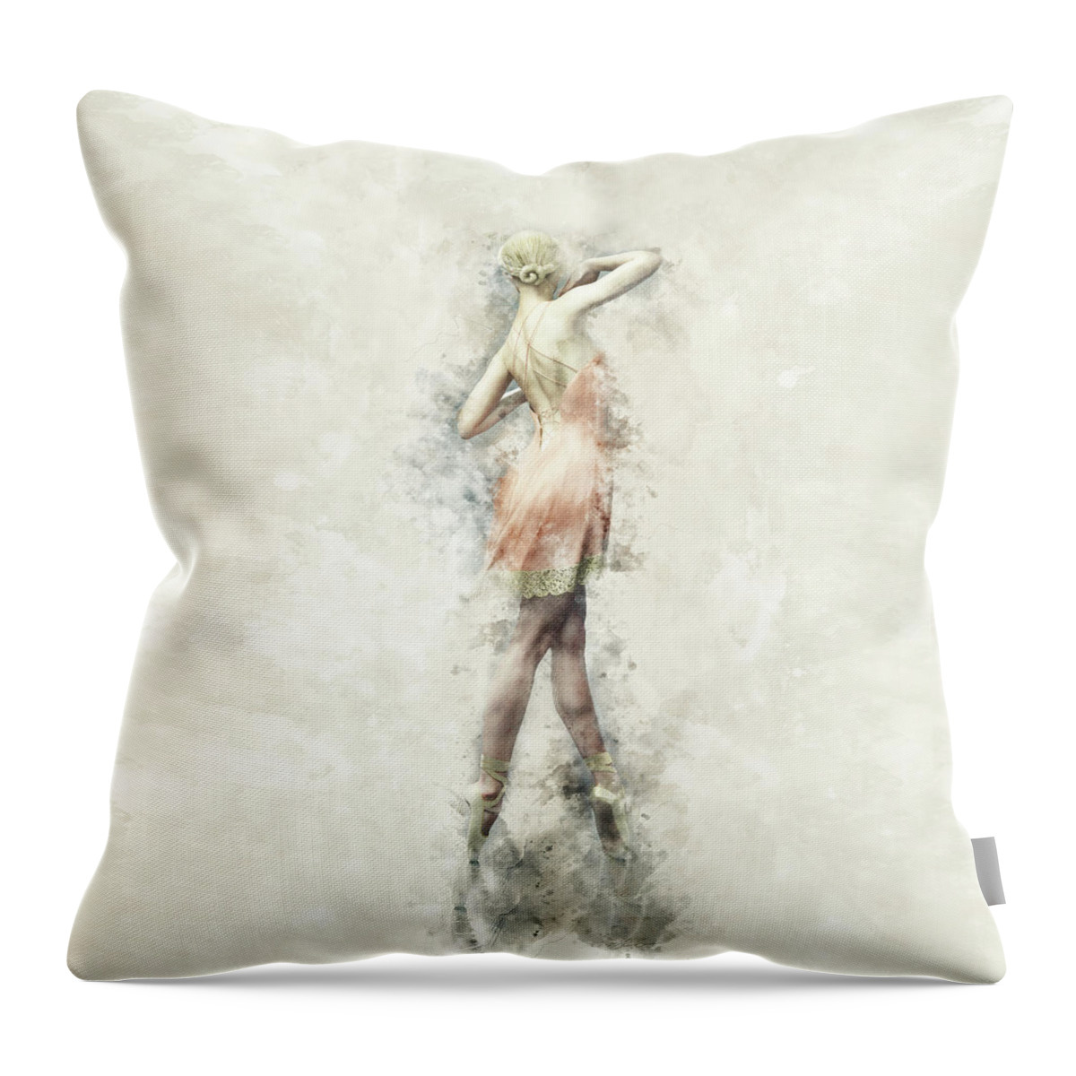 Ballerina Throw Pillow featuring the digital art Ballet Dancer by Shanina Conway