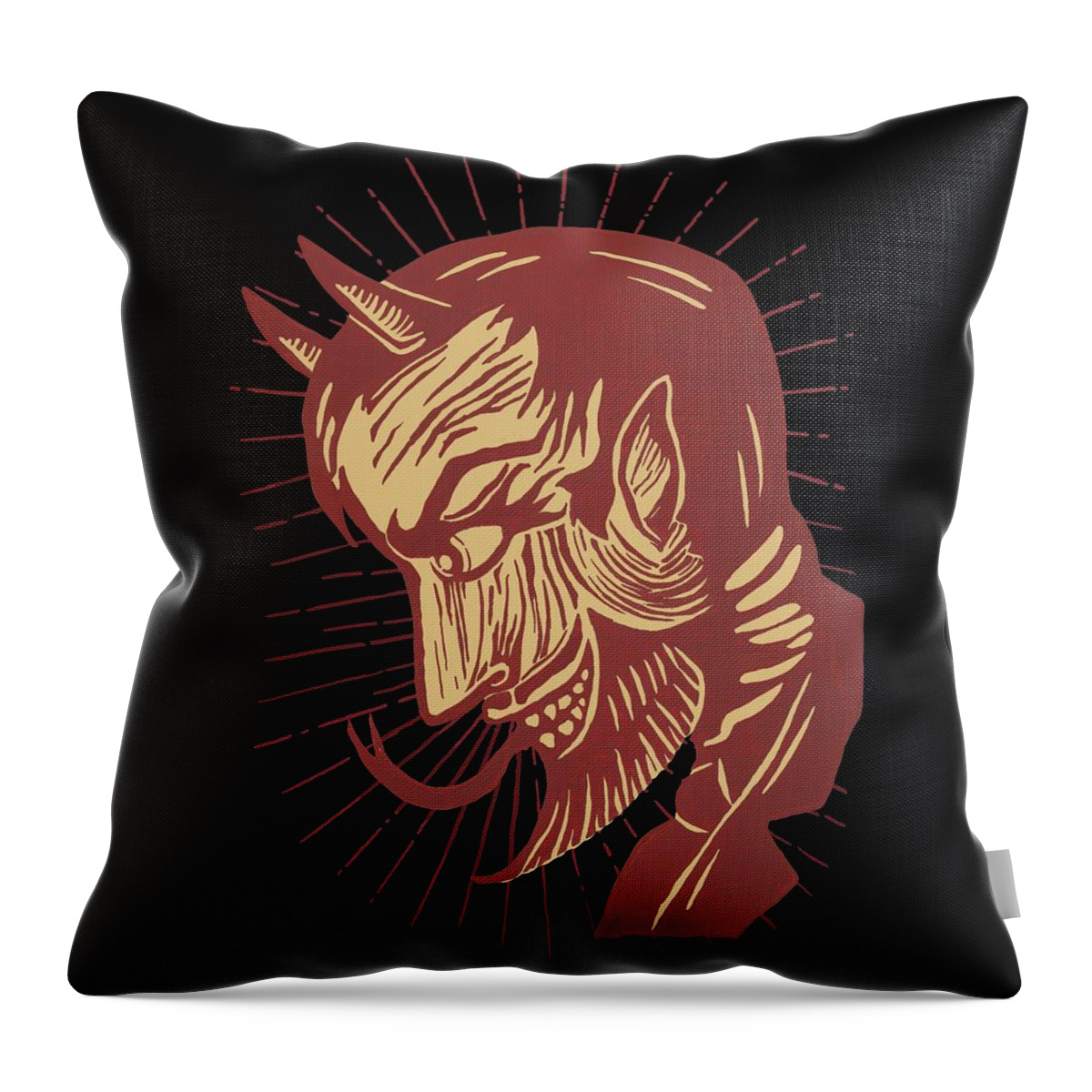 Devil Throw Pillow featuring the painting Handsome Devil by Little Bunny Sunshine