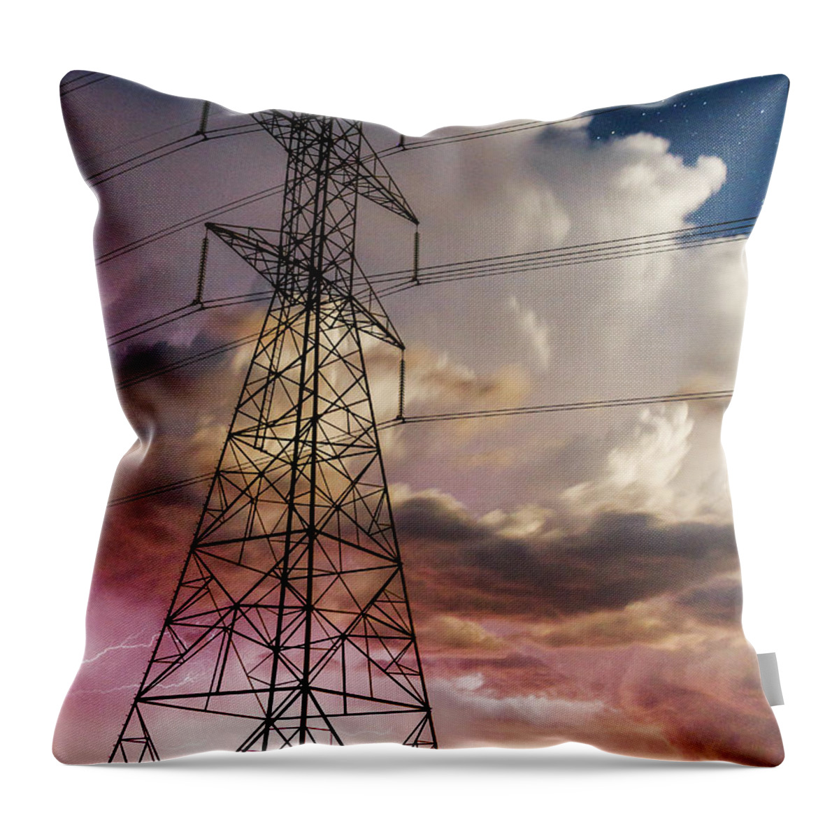2017 April Throw Pillow featuring the photograph Storm Power by Bill Kesler