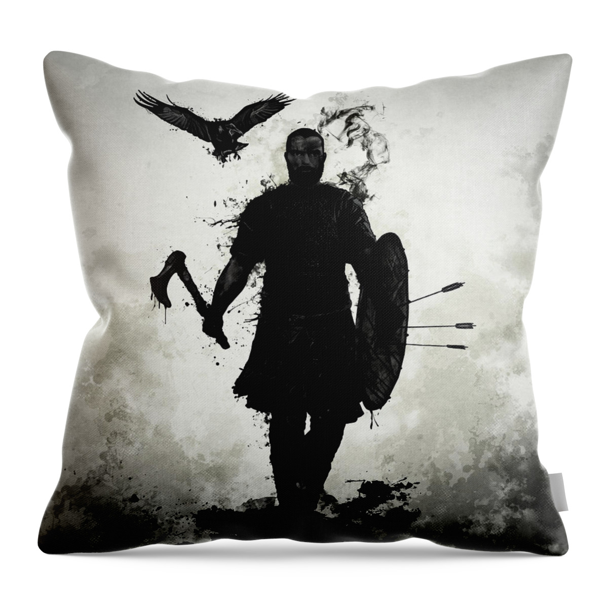 Viking Throw Pillow featuring the mixed media To Valhalla by Nicklas Gustafsson
