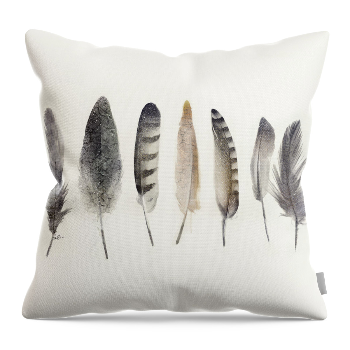 Feathers Throw Pillow featuring the painting Native Earth by Bri Buckley
