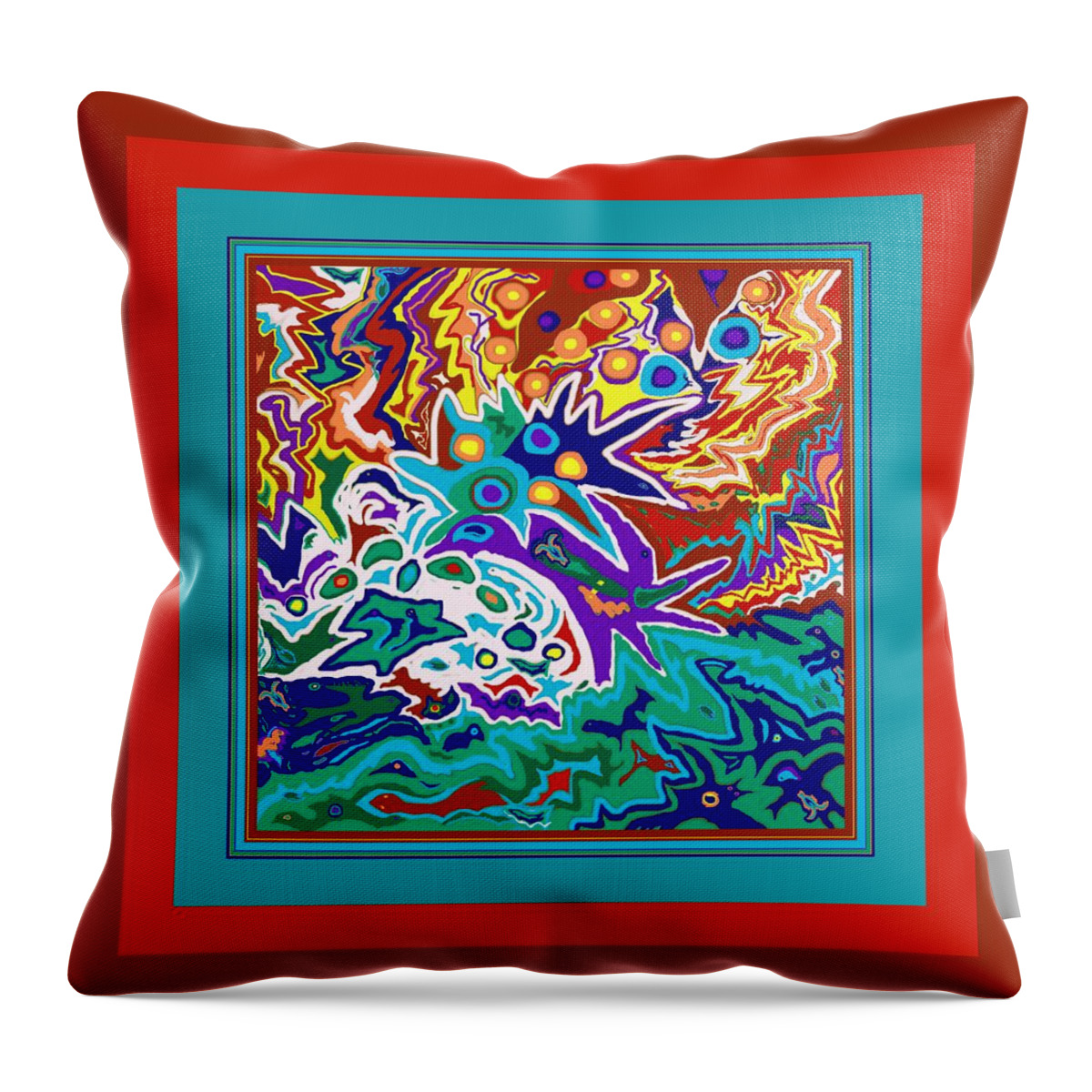 Organic Throw Pillow featuring the painting Life Ignition by Julia Woodman