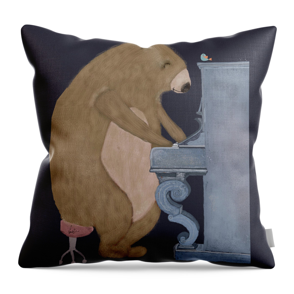 Bears Throw Pillow featuring the painting Boogie Bear by Bri Buckley
