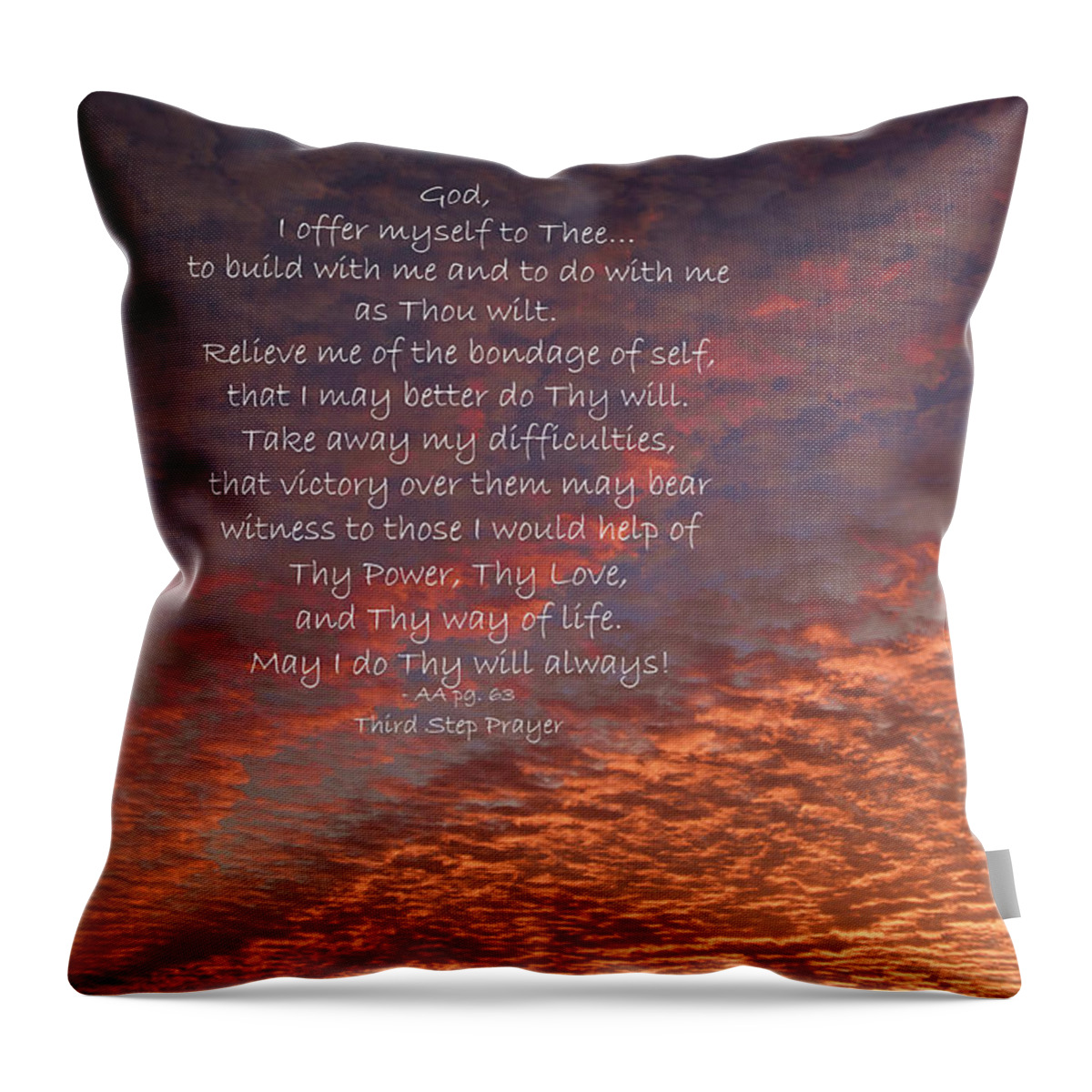 12 Step Recovery Throw Pillow featuring the photograph Pastel Skies by Lauralee McKay