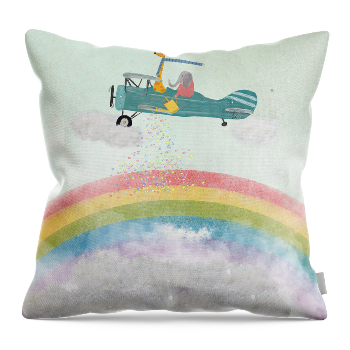 Rainbows Throw Pillow featuring the painting Creating Rainbows by Bri Buckley